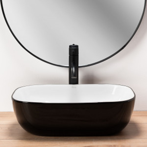 Lavoar pentru blat Rea Belinda Alb Negru White Black - Img 6