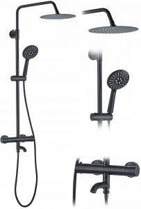 Set de dus cu termostat Lungo Black negru - Img 1