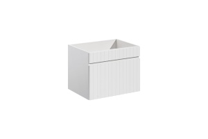 Set de mobilier 140 cm cu blat, 2 lavoare Kama pe blat, un dulap înalt și o oglindă - Img 2