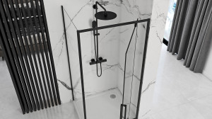 Cabina de dus de colt Rapid Swing Black Usa:70 x Perete:90 - Img 3