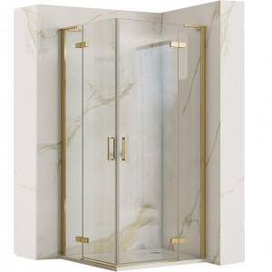 Cabina dus REA Hugo 80x80 Gold Brush - Img 1