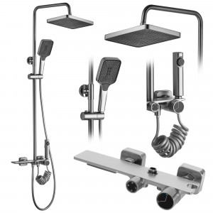 Coloana de dus REA HELIX Nickel Brush INOX - Img 1