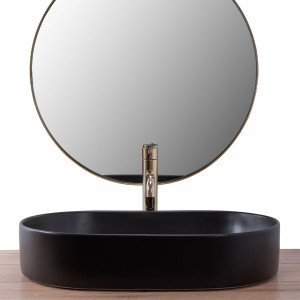 Lavoar ceramic pentru blat Rea Nadia Black Matt - Img 7