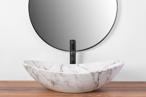 Lavoar pe blat Rea Royal 60 Statuario Marble Matt - Img 4