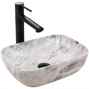 Lavoar pentru blat Rea Belinda mini stone matt - Img 1