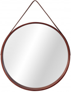 Oglinda rotunda cu frame din lemn LOFT D.Brown 50 cm - Img 1