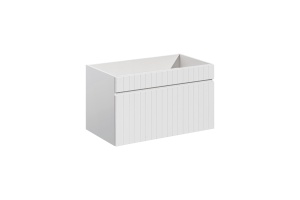 Set de mobilier 180 cm cu blat, 2 lavoare Kama pe blat, un dulap înalt și o oglindă - Img 2