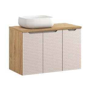 Set mobilier de 90 cm cu blat si lavoar Nika pe blat - Img 1