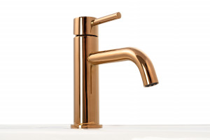 Baterie pentru lavoar Rea Lungo ROSE Gold roz Auriu Low - Img 5