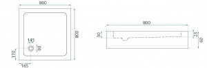 Cada pentru dus din acril Rea Savoy alb 80x80 - Img 5
