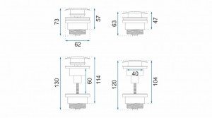 Dop pentru lavoar universal click-clack Rea Alb - Img 3