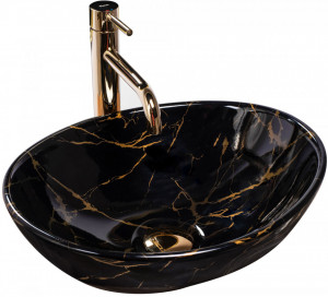 Lavoar pe blat Rea Sofia Black Marble - Img 2