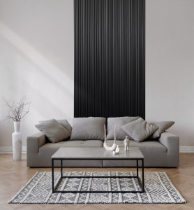 Panou riflat 3D Onda, Negru, 270x11.2cm, Lamelio - Img 5