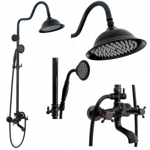 Set de dus cu scurgere Rea Retro Old Black negru - Img 1