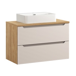 Set mobilier de 90 cm cu blat si lavoar pe blat Trust - Img 1