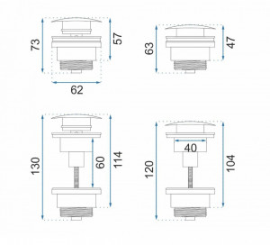 Sifon pentru lavoar Klik-Klak universal White - Img 3