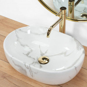 Lavoar pentru blat Rea Amelia Marmo Shiny - Img 4