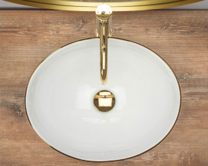 Lavoar pentru blat Rea Sofia Gold Edge - Img 8