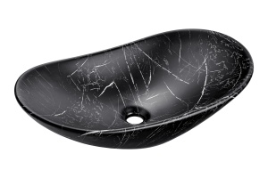 Set de mobilier 100cm cu blat, lavoar pe blat Lena, dulap inalt si oglinda LED - Img 4