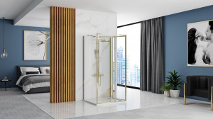 Cabina de dus de perete REA Rapid Fold Gold Usa:100 x Perete:90 - Img 3