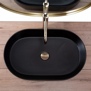 Lavoar ceramic pentru blat Rea Nadia Black Matt - Img 5