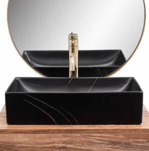 Lavoar pe blat Rea Inga Black Marble Mat - Img 5