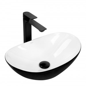 Lavoar pentru blat REA Royal Mini Black White - Img 9