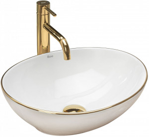 Lavoar pentru blat Rea Sofia Gold Edge - Img 1