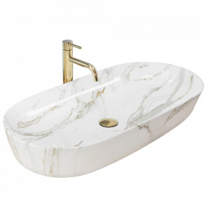 Lavoarul REA CLEO 81 Shiny Aiax din ceramică - Img 1