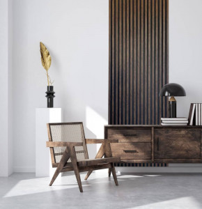 Panou riflat 3D Vasco, Walnut, 270x11.7cm, Lamelio - Img 6