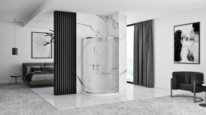Cabina dus REA Look Chrome 80x80 + Cada de duș Look White - Img 2