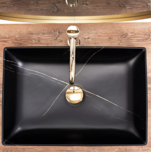 Lavoar pe blat Rea Inga Black Marble Mat - Img 6