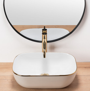 Lavoar pentru blat Rea Belinda Gold Edge - Img 7