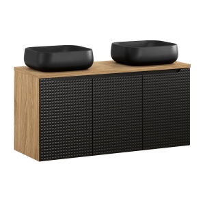 Set de mobilier de 120 cm cu blat și 2 lavoare de blat Nika - Img 1