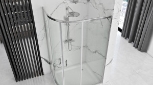 Cabina dus REA Look Chrome 80x100 + Cada de duș Look White - Img 3