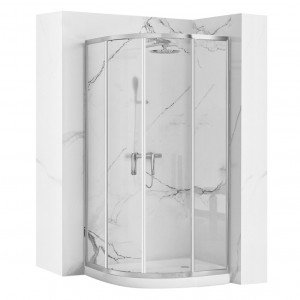 Cabina dus REA Look Chrome 80x80 + Cada de duș Look White - Img 1