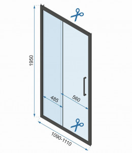 Cabina dus REA Rapid Slide Chrome Usa: 140 Perete: 90 - Img 7