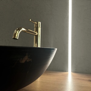 Lavoar pe blat Rea Stella Black Marble brush - Img 3