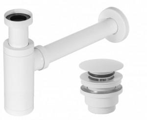 Sifon pentru lavoar Klik-Klak universal White - Img 1