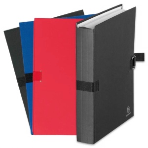 Mapa din carton cu snur si burduf expandabil 13 cm, EXACOMPTA – negru si albastru