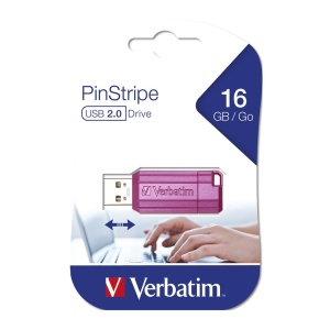 USB DRIVE 16GB VERBATIM PINSTRIPE