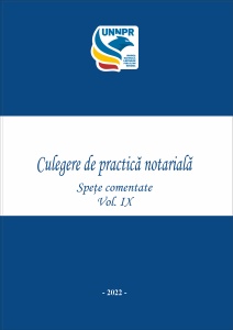 Culegere de practică notarială, vol. IX
