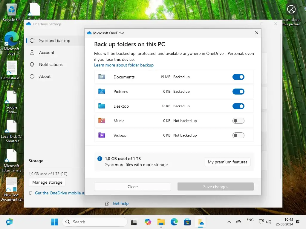 Spațiul de stocare OneDrive de 1TB