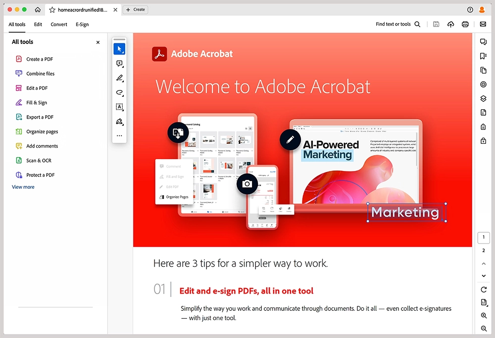 Licență Adobe Acrobat Pro Individual abonament anual — Adobe Certified Reseller România Licență Adobe Acrobat Pro Individual originală — editare PDF completă, semnătură electronică și AI assistant pe Windows și macOS