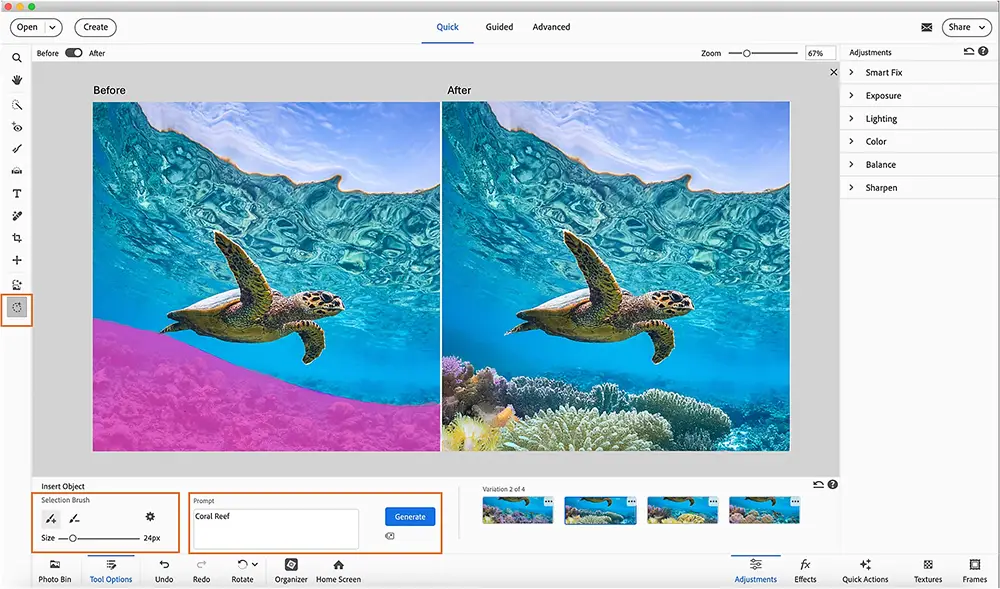 Interfața oficială de lucru în Adobe Photoshop Elements 2026 - LicențePC