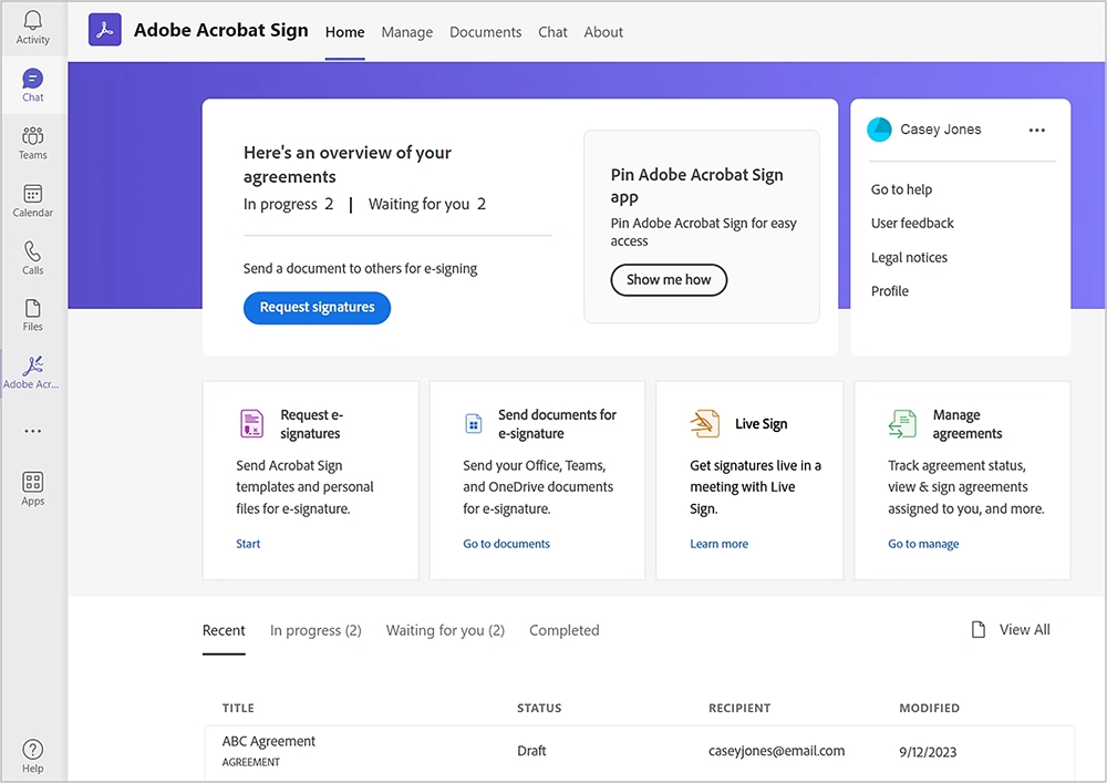 Licență Adobe Acrobat Sign originală &mdash; semnătură electronică eIDAS, trimitere contracte, audit trail, integrare Microsoft 365 și Salesforce