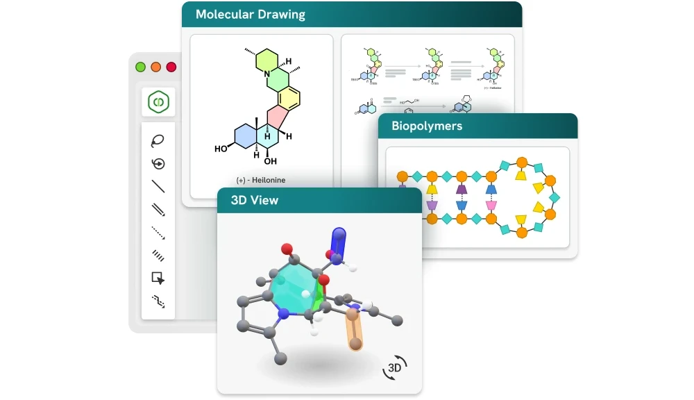 ChemDraw Professional Guvernamental abonament 5 Ani — Revvity Signals Software ChemDraw Professional Guvernamental — interfață desenare structuri chimice, predicții NMR și editare biopolimeri