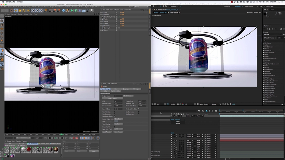 Maxon Cinema 4D - Reseller România LicentePC.ro Maxon Cinema 4D Interfata