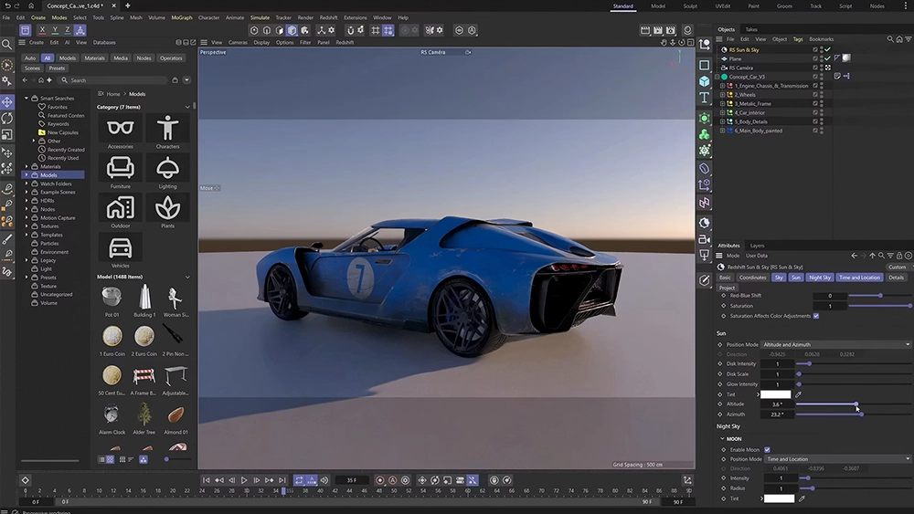 Maxon Cinema 4D + Redshift - Solutia completa de editare Maxon Cinema 4D Interfata