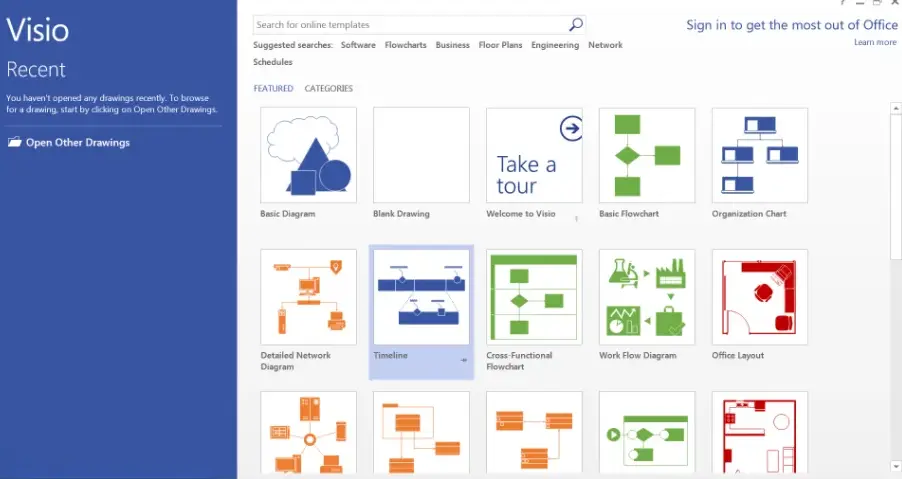 Interfața oficială de lucru în Microsoft Visio 2024 pentru crearea de diagrame profesionale - LicențePC